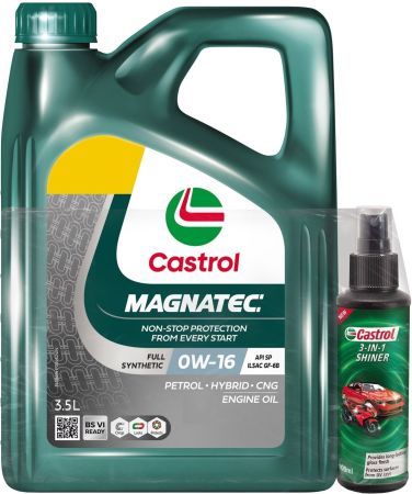 Castrol MAGNATEC 0W16(3.5L)+3-IN-1 SHINER(100ML) Full-Synthetic Engine Oil  (3.6 L)